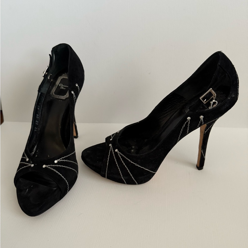 Vintage Christian Dior black velvet pumps - Picture 2 of 10